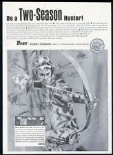 1965 Fred Bear Archey bowhunter hunting art vintage print ad picture