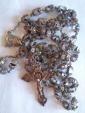 Antique glass bead sterling rosary picture