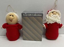 Vintage Avon Gift Collection Mr. & Mrs. Santa Claus 1980 Cloth Ornaments   picture