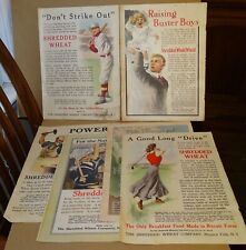 Six Shredded Wheat Ads (circa 1908-1916) Baseball, Golf, Nation's Defense, etc. picture