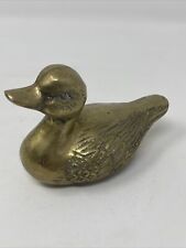 Vintage Small Brass Duck Figurine Figure Mid Century Modern Style 3.5