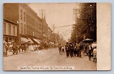 J87/ Gallipolis Ohio RPPC Postcard c1910 Second Ave Peanut Cart Crowd 1660 picture