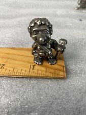 Vintage Pewter Troll Dwarf Figurine Signed Tinn Per Norway Small 30mm 1.181” picture