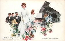 1909 Postcard William Chandler Christy Sweet Girl Graduate Playing Grand Piano picture