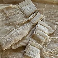 Vintage Ecru French Lace Drapery Curtains 4 Panels Free US Shipping picture