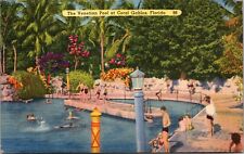 1939 THE VENETIAN POOL AT CORAL GABLES FLORIDA POSTCARD swimsuits sunbathing a2 picture