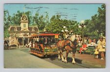 Postcard Disneyland Horsedrawn Streetcar old Dobbin Main Street USA posted 1971 picture