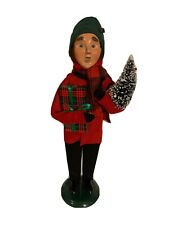 2015 Byers Choice Carolers Man Carrying Package and Tree Signed picture