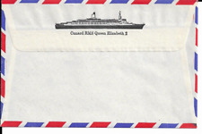 Cunard Line RMS Queen Elizabeth 2 Stationary & By Air Mail Envelope 6.5
