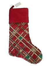 New Neiman Marcus Classic Christmas Tartan Plaid Stocking sold out Rare picture