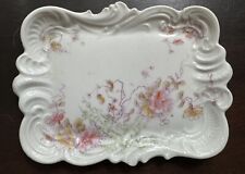 Antique Hand painted Floral Jewelry/Vanity Tray picture
