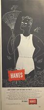 Hanes Mens Underwear Tighty Whities Tank Winston-Salem NC Vintage Print Ad 1953 picture