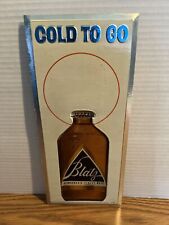 (VTG) 1966 Blatz Beer Cold To Go Stubby Bottle Foil Over Cardboard Sign picture