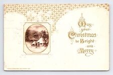 c1913 Postcard John Winsch Back Bright Merry Christmas Embossed picture