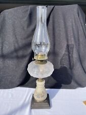 VERY RARE P&A MFG. CO. ANTIQUE HAND PAINTED PORCELAIN OIL LAMP MUST SEE picture