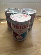 Vintage Royal Triton HD  3 Cans of 1 Quart Motor Oil Can 20-20W FULL CAN NICE picture