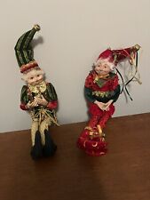 Set Of Two 16” Robert Stanley Posable Christmas Elves picture