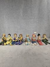 Set Of 8 Anthropomorphic Happy Woman Shelf Sitters Figurines, Set Of 8 Vintage picture