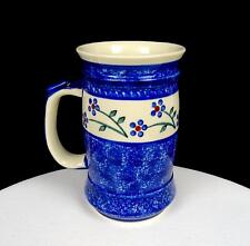 Boleslawiec Polish Pottery #22 Sponged Cobalt Blue Floral Vintage 6