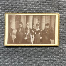 CDV Photo Antique Portrait Group Ladies Boy Outside Cathedral First Communion picture