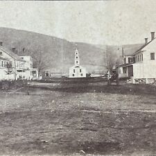 Antique 1870s Wentworth Village Common New Hampshire Stereoview Photo Card V1932 picture