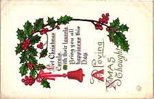 Vintage Postcard- LET CHRISTMAS CORALS, WITH THEIR LAURES, A LOVING XMAS THOUGHT picture