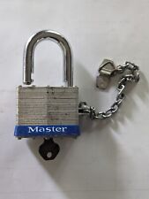 Vintage Master Lock No. 19 Padlock with Key and Chain - Very Large 2lbs. 12 oz. picture