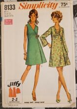 Simplicity 8133 Retro Pattern Jiffy Wrap Dress Size 10 Bust 32.5, Vintage Uncut picture