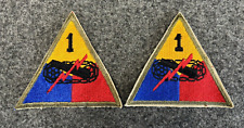 Two Slightly Different US Army WWII 1st Armored Division Shoulder Patches picture