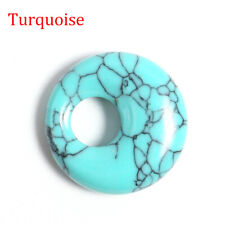 18mm Natural Stone Donut Charm Crystal Round Bead Pendant For Jewelry Making picture