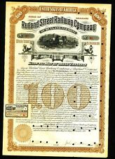 1885 Rutland Vermont -  Rutland Street Railway Co -  Bond - Stock Certificate picture