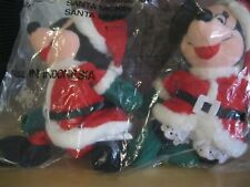 Disney Store  Christmas Plush Mickey And Minnie Santa/ Vintage 1997 picture