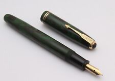 Guider Ebonite Handmade Fountain Pen Green & Black Vintage New Old Stock picture