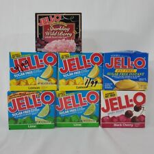 7 Vintage Collectible Jell-O Boxes SEALED - RARE 1990s - Lemon, Lime WILD BERRY picture