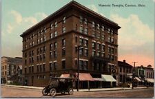 Vintage 1910s CANTON, Ohio Postcard MASONIC TEMPLE Lodge Street View / UNUSED picture