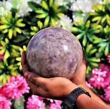 14CM Natural Gray Blue Chalcedony Rock Meditation Spirit Aura Power Stone Sphere picture