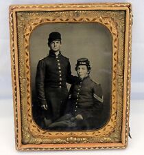 (1/4) Quarter Plate CIVIL WAR SOLDIERS Photograph BROTHERS Tintype Corporal picture