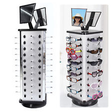 Silver 360°  Sunglass Display Counter Rack Glasses Square 44 Pair W/ Mirror NEW picture