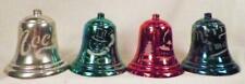 4 Christmas Bell Ornaments Stencils Plastic Red Green Silver Blue Vintage #367 picture