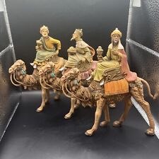 FONTANINI  3 KINGS ON CAMELS NATIVITY VILLAGE FIGURES WISEMAN 6 3/4