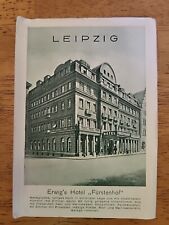 Vintage Postcard - Erwig's Hotel, Furstenhof, Leipzig, Germany picture