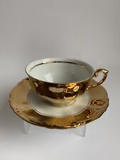 Vintage S.T.W Bavaria Gold Gilded Cup and Saucer Wide Mouth picture
