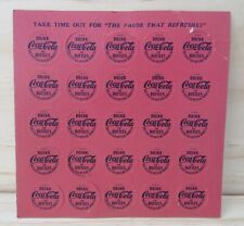 25 UNUSED Vintage Coca-Cola Bingo Game Tokens Still On Punch Out Card picture