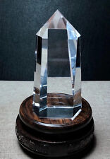 TOP Natural white crystal Quartz obelisk Crystal Reiki Healing gift +stand picture