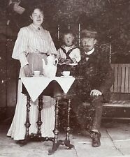Early 1900s Family Having Tea European Original Antique Vintage Photo picture
