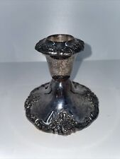 Vintage Baroque by Wallace 750 Ornate Candlestick Holder 4” Silver Plate picture