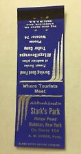 Vintage Matchbook Cover Matchcover Stark’s Park Webster NY Unstruck picture