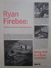 4/1967 PUB RYAN AERONAUTICAL FIREBEE JET TARGET MISSILE DRONE ORIGINAL AD picture