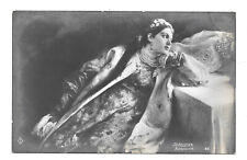 RPPC Beautiful Woman Robe Jewelry Cyrillic Inscription Real Photo Post Card picture