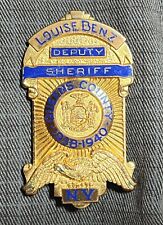 1938 Antique Deputy Sheriff Badge Inscription On Back picture